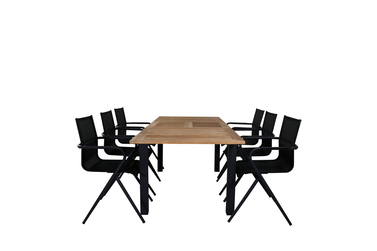 Alina & Panama Spisestole Sort + Spisebord 152x90