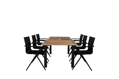 Alina & Panama Spisestole Sort + Spisebord 152x90