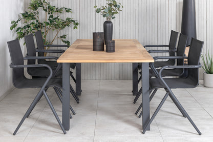 Alina & Panama Spisestole Sort + Spisebord 152x90