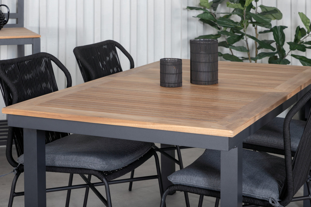 Julian & Panama Spisestole Sort + Spisebord 152x90