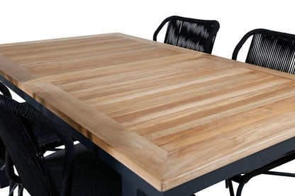 Julian & Panama Spisestole Sort + Spisebord 152x90