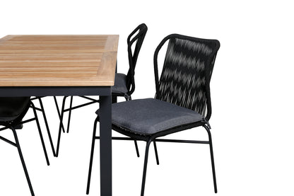 Julian & Panama Spisestole Sort + Spisebord 152x90