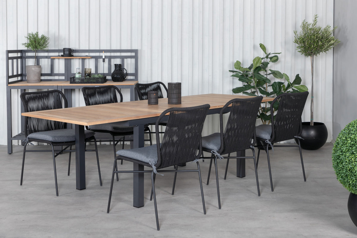 Julian & Panama Spisestole Sort + Spisebord 152x90