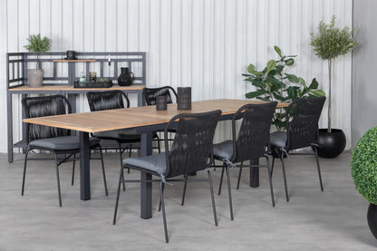 Julian & Panama Spisestole Sort + Spisebord 152x90