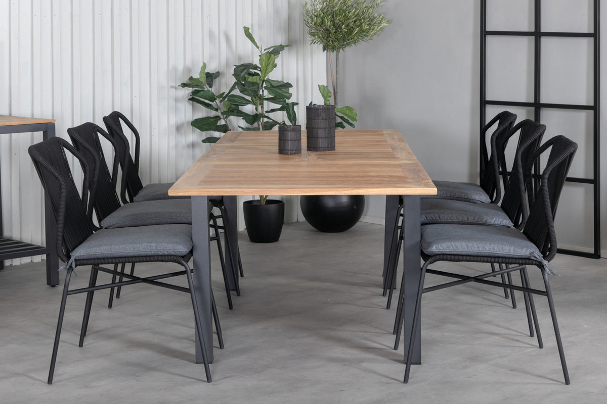 Julian & Panama Spisestole Sort + Spisebord 152x90