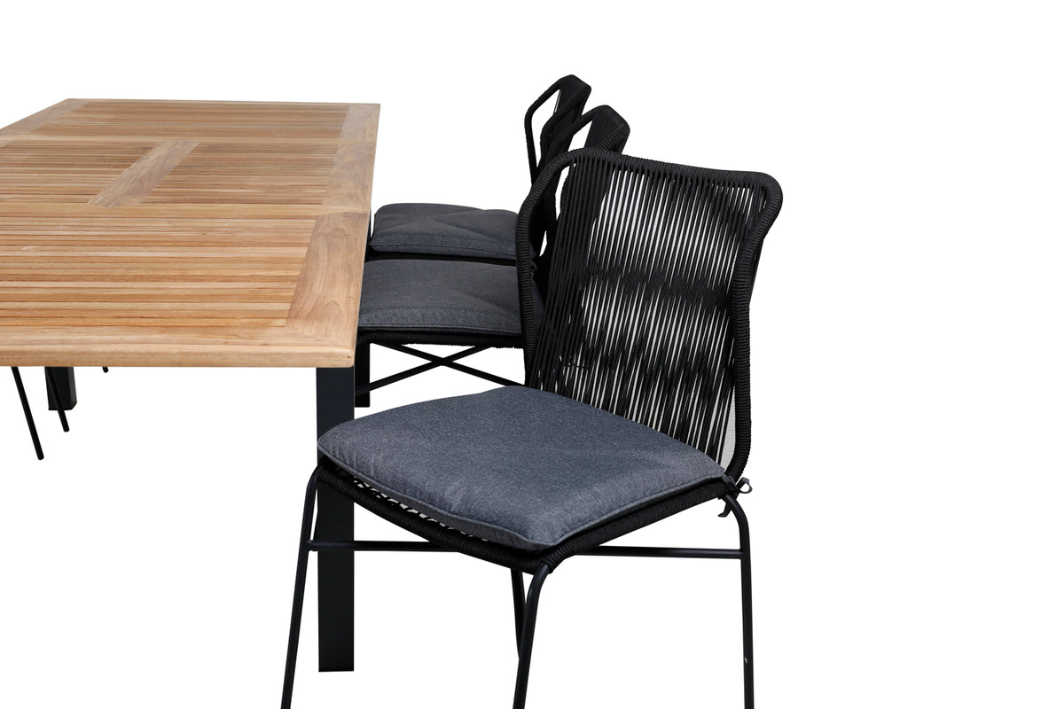 Julian & Panama Spisestole Sort + Spisebord 152x90