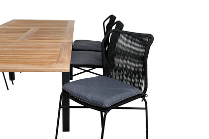 Julian & Panama Spisestole Sort + Spisebord 152x90