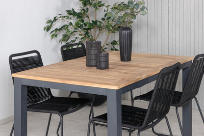 Panama & Lindos Spisebord 152x90 + Spisestole Sort