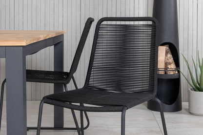 Panama & Lindos Spisebord 152x90 + Spisestole Sort