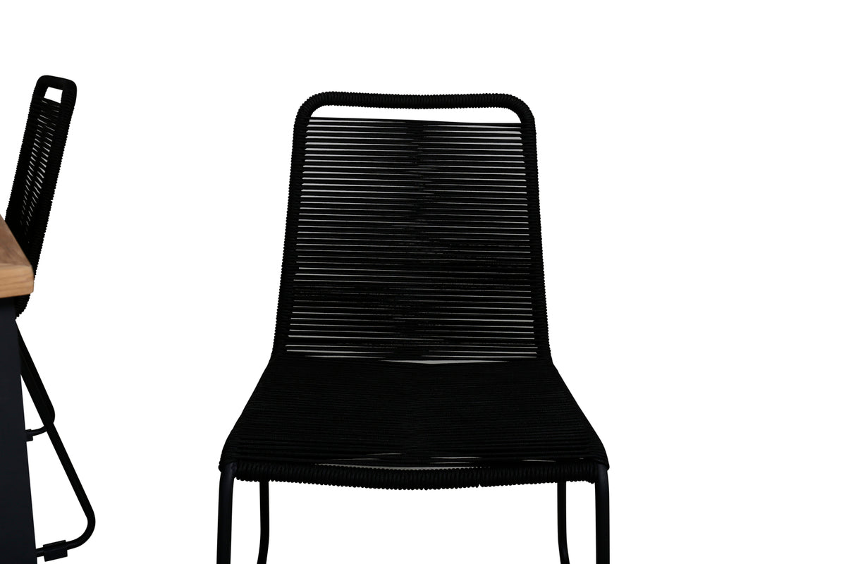 Panama & Lindos Spisebord 152x90 + Spisestole Sort