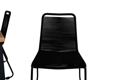 Panama & Lindos Spisebord 152x90 + Spisestole Sort