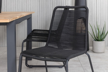 Panama & Lindos Spisebord 152x90 + Spisestole Sort