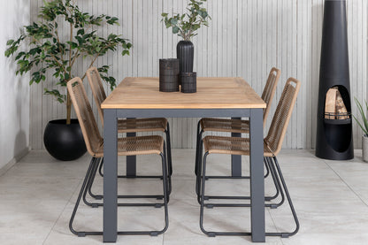 Panama & Lindos Spisebord 152x90 + Spisestole Brun