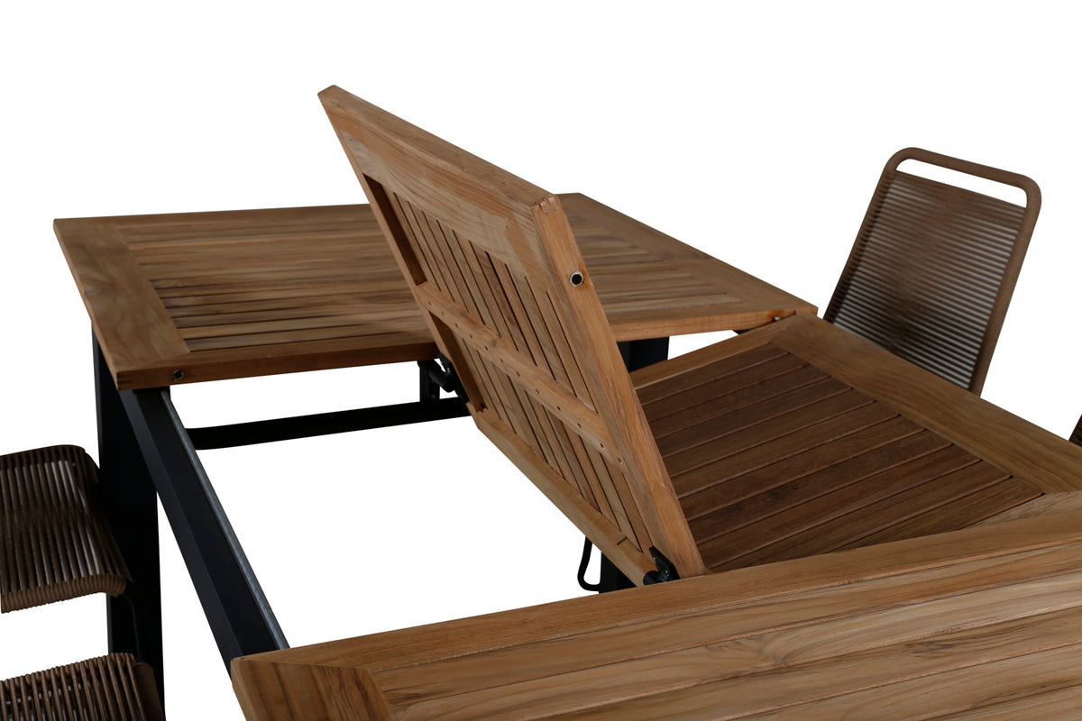 Panama & Lindos Spisebord 152x90 + Spisestole Brun