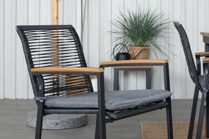 Dallas & Panama Spisestole Sort + Spisebord 160 x 90