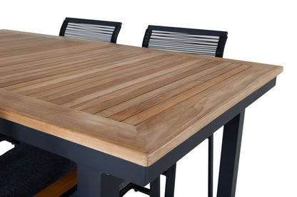 Dallas & Panama Spisestole Sort + Spisebord 160 x 90