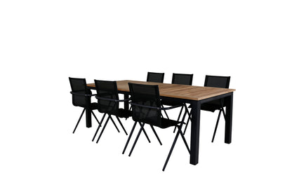 Alina & Panama Spisestole Sort + Spisebord 224x100