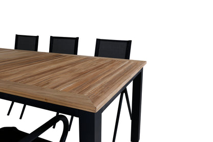 Alina & Panama Spisestole Sort + Spisebord 224x100