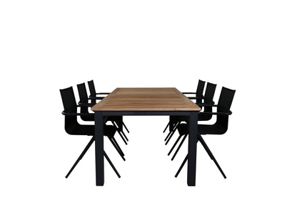 Alina & Panama Spisestole Sort + Spisebord 224x100