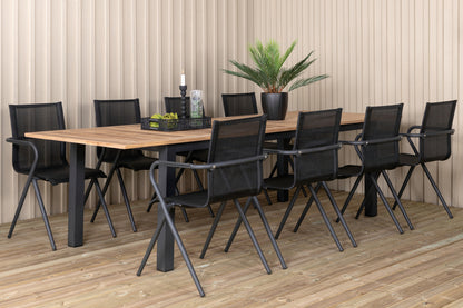 Alina & Panama Spisestole Sort + Spisebord 224x100