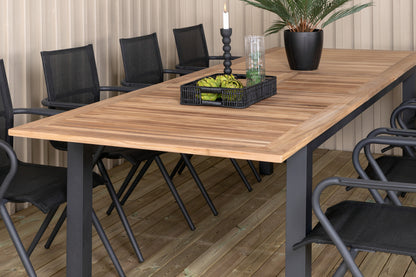 Alina & Panama Spisestole Sort + Spisebord 224x100