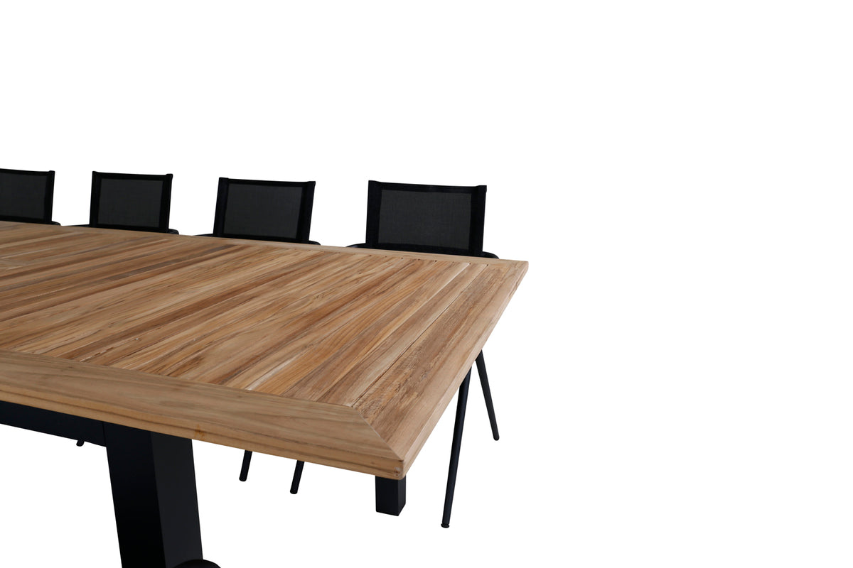 Alina & Panama Spisestole Sort + Spisebord 224x100