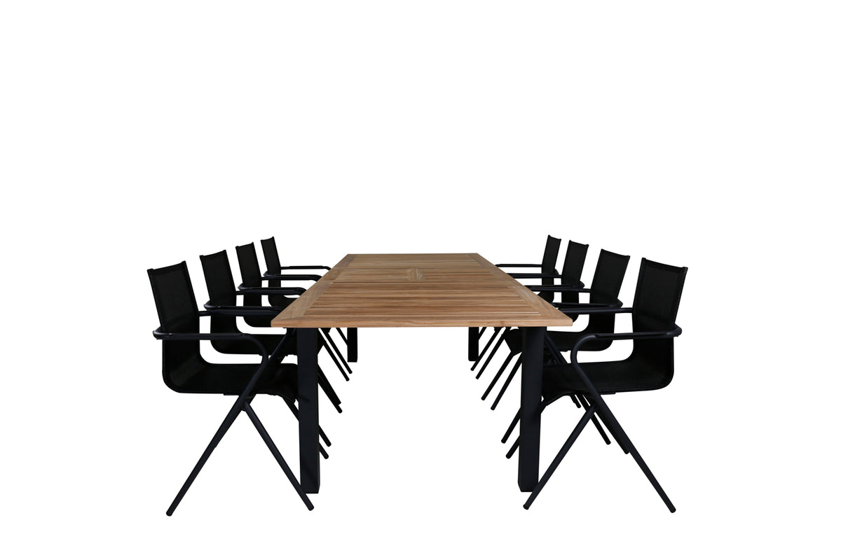 Alina & Panama Spisestole Sort + Spisebord 224x100