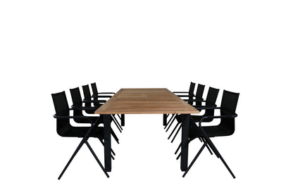 Alina & Panama Spisestole Sort + Spisebord 224x100