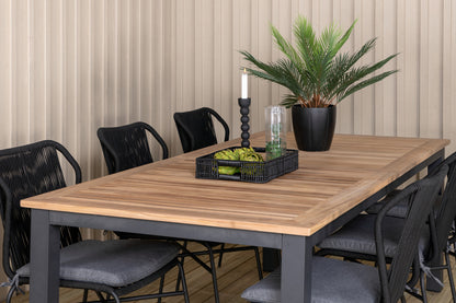 Julian & Panama Spisestole Sort + Spisebord 224x100