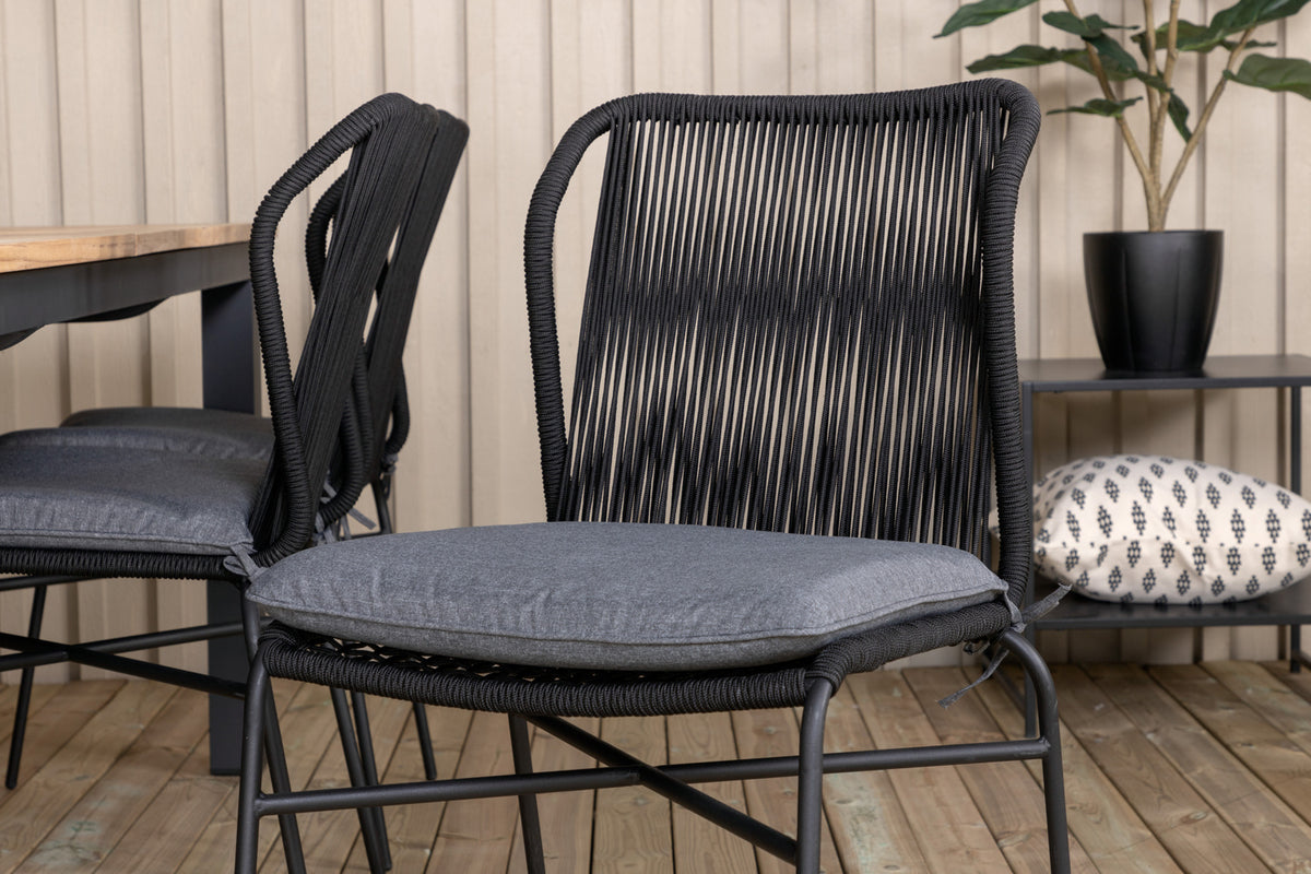 Julian & Panama Spisestole Sort + Spisebord 224x100