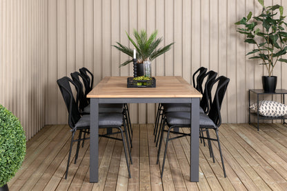 Julian & Panama Spisestole Sort + Spisebord 224x100