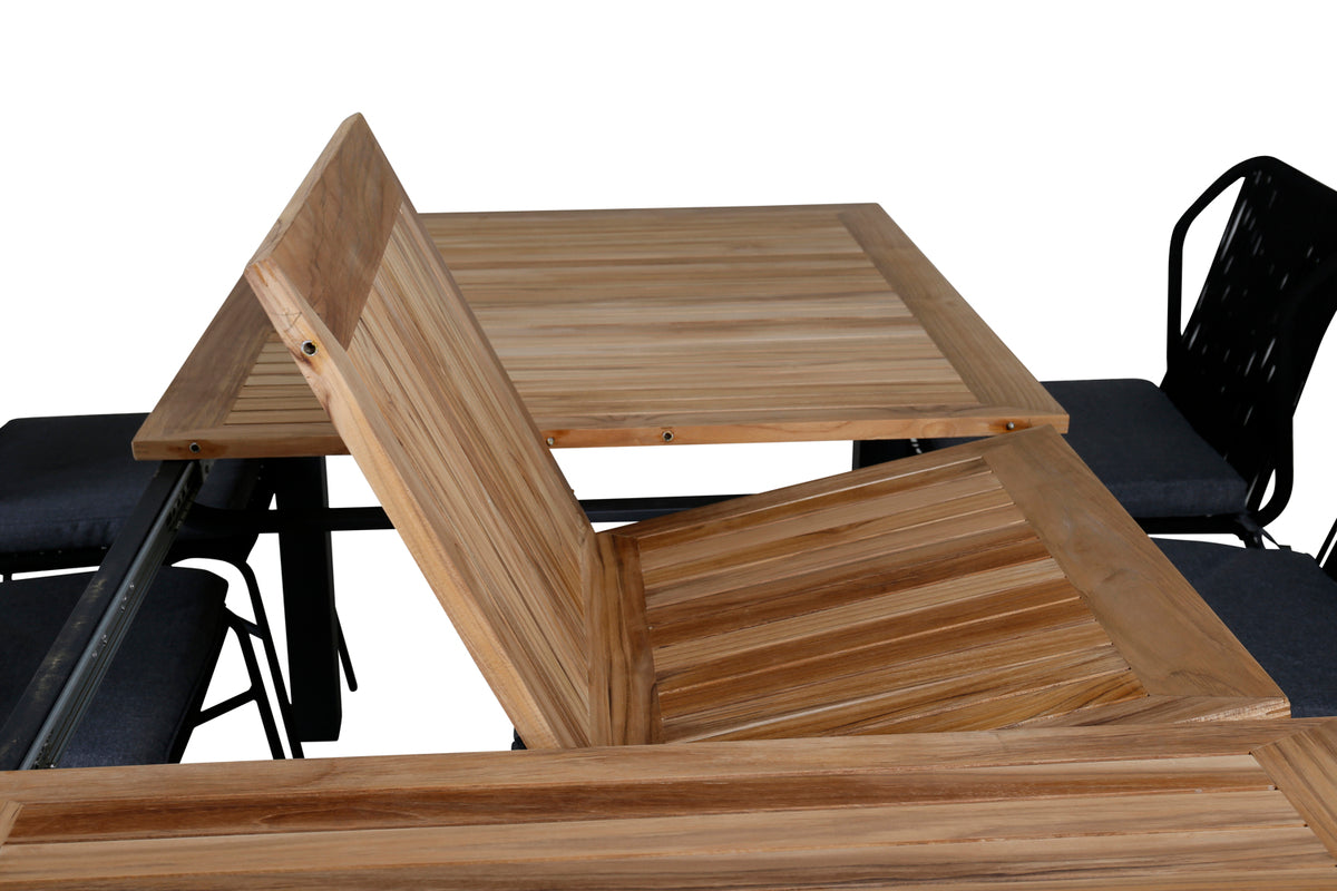 Julian & Panama Spisestole Sort + Spisebord 224x100