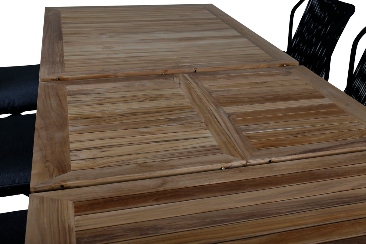 Julian & Panama Spisestole Sort + Spisebord 224x100