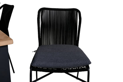 Julian & Panama Spisestole Sort + Spisebord 224x100