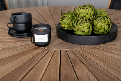 Venice & Mexico Spisestole Natur + Spisebord ⌀140