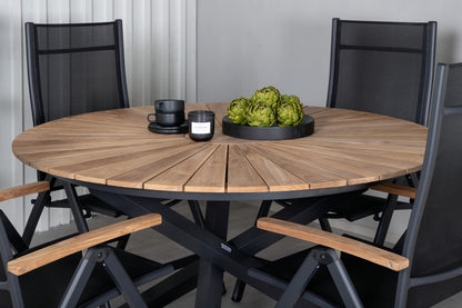 Panama & Mexico Positionsstole Sort + Runde Spisebord ø140 Sort