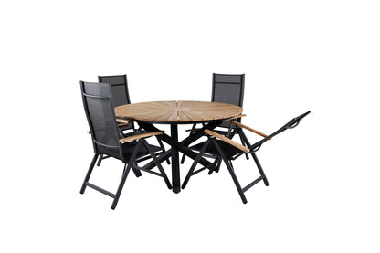 Panama & Mexico Positionsstole Sort + Runde Spisebord ø140 Sort