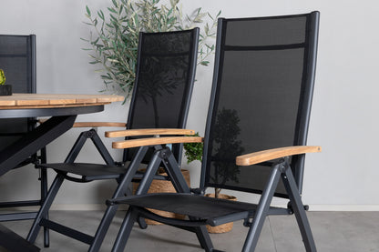 Panama & Mexico Positionsstole Sort + Spisebord ⌀140