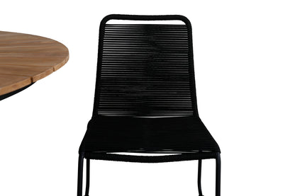 Mexico & Lindos Spisebord ⌀140 + Spisestole Sort