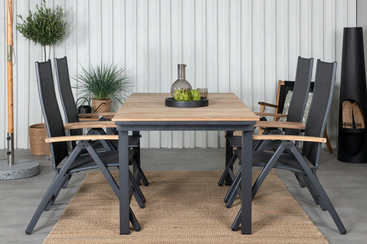 Panama & Mexico Positionsstole Sort + Spisebord 90x180/240