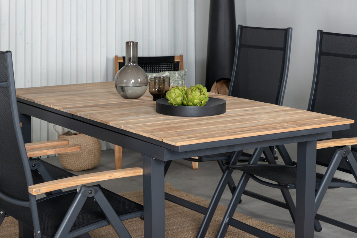 Panama & Mexico Positionsstole Sort + Spisebord 90x180/240