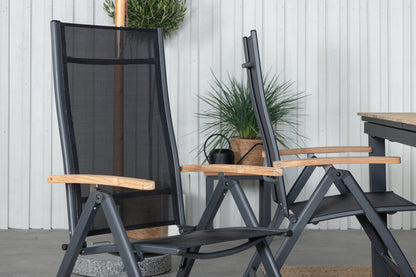 Panama & Mexico Positionsstole Sort + Spisebord 90x180/240