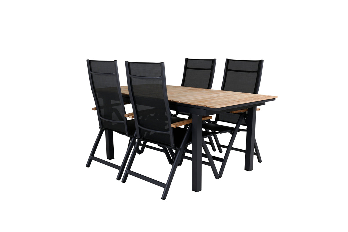 Panama & Mexico Positionsstole Sort + Spisebord 90x180/240