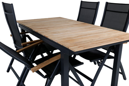 Panama & Mexico Positionsstole Sort + Spisebord 90x180/240