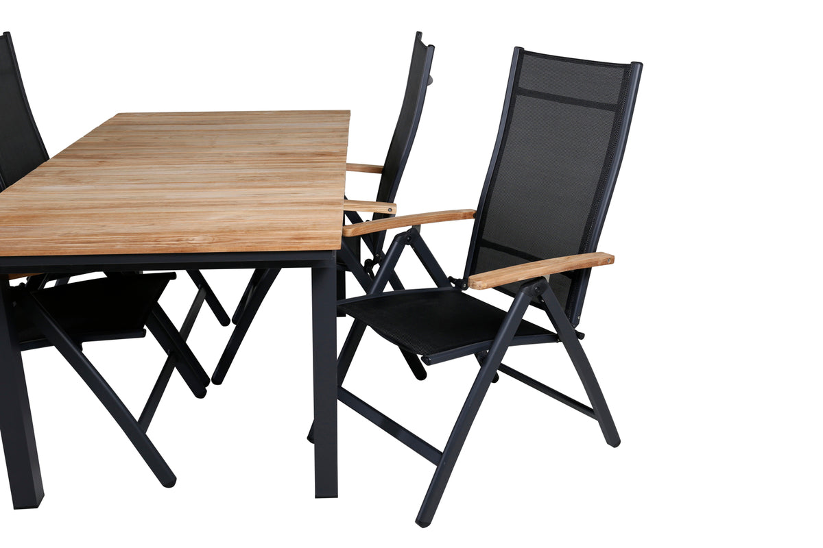 Panama & Mexico Positionsstole Sort + Spisebord 90x180/240