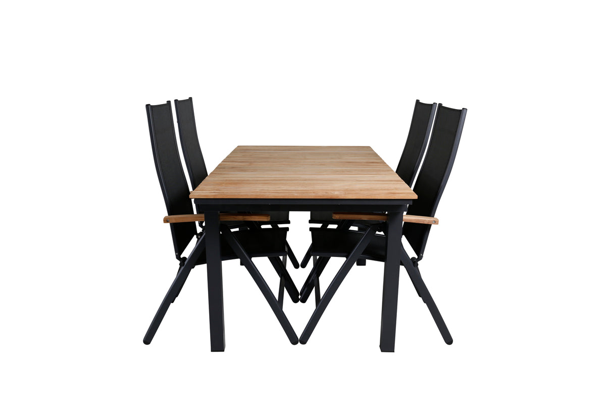 Panama & Mexico Positionsstole Sort + Spisebord 90x180/240