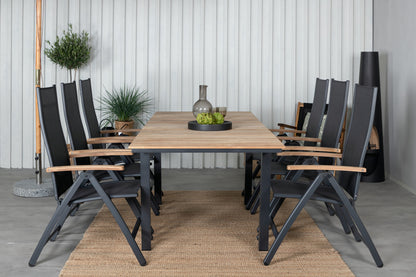 Panama & Mexico Positionsstole Sort + Spisebord 90x180/240