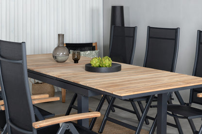 Panama & Mexico Positionsstole Sort + Spisebord 90x180/240