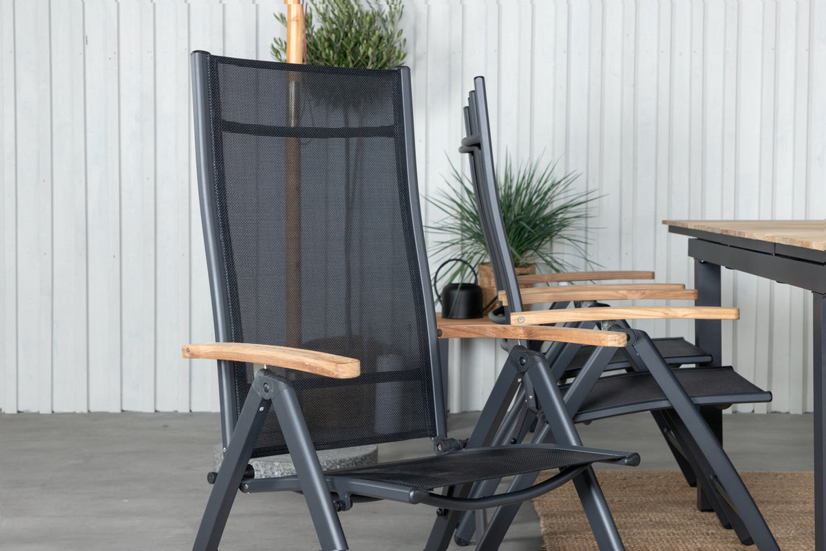 Panama & Mexico Positionsstole Sort + Spisebord 90x180/240