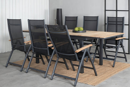 Panama & Mexico Positionsstole Sort + Spisebord 90x180/240